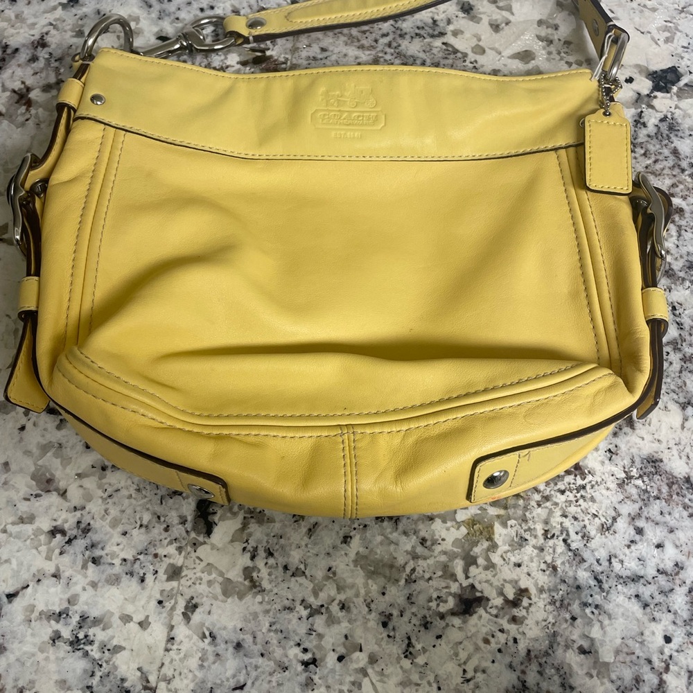 Coach Yellow Leather Shoulder Bag
